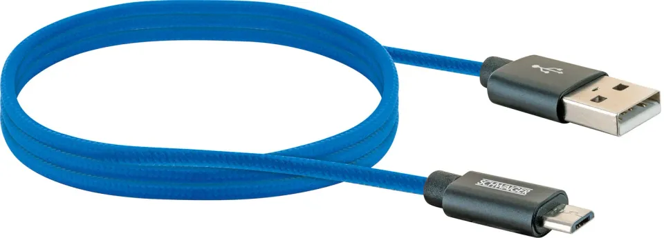 Schwaiger cavo micro USB 1,2 m nylon ricarica 2,4A