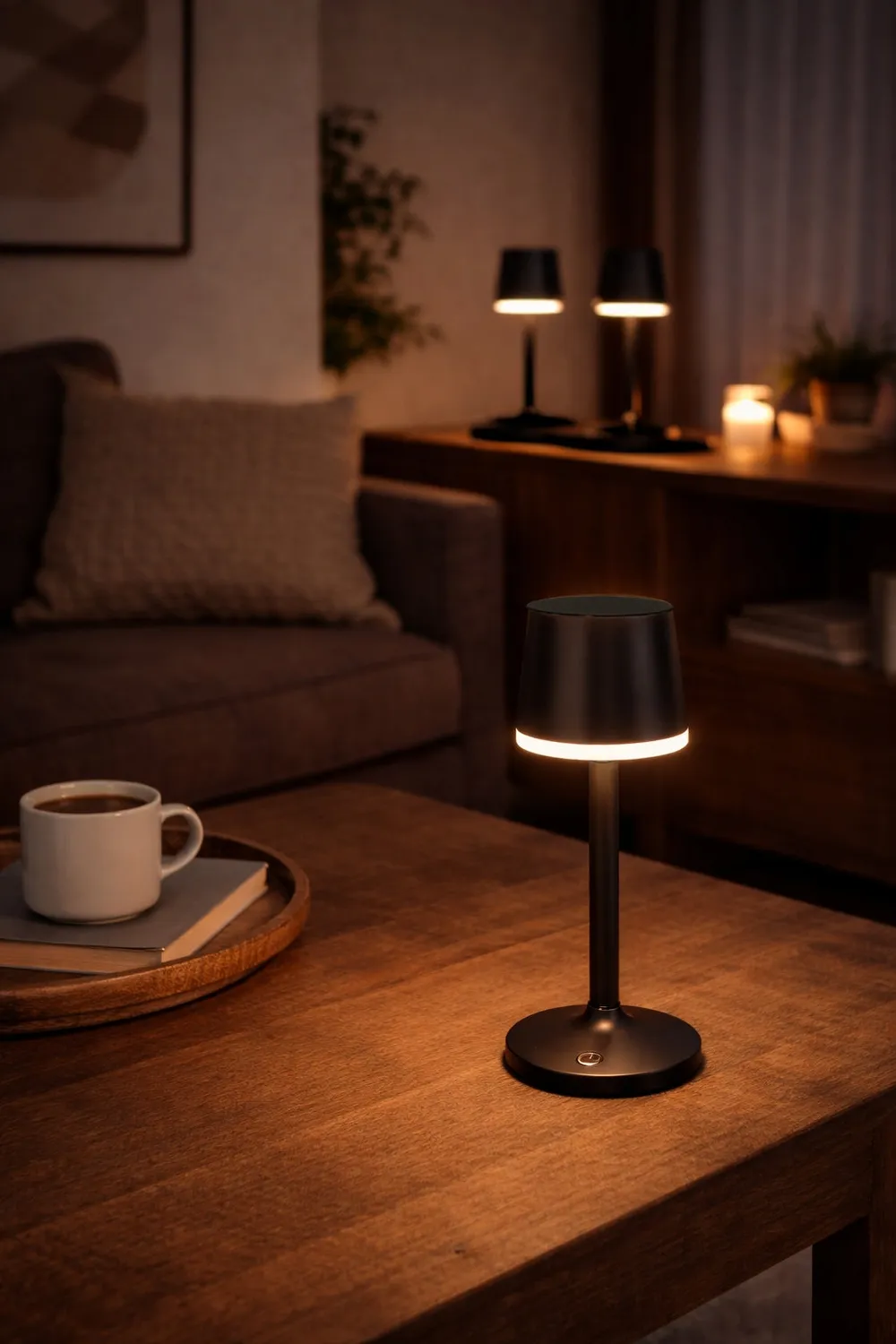 Schwaiger Lampade da tavolo set 3 pezzi con base ricarica