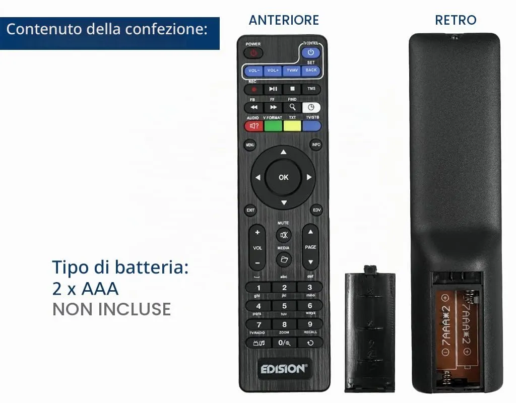 Edision EDI-RCU 2 Learn Slim Telecomando Universale 2in1