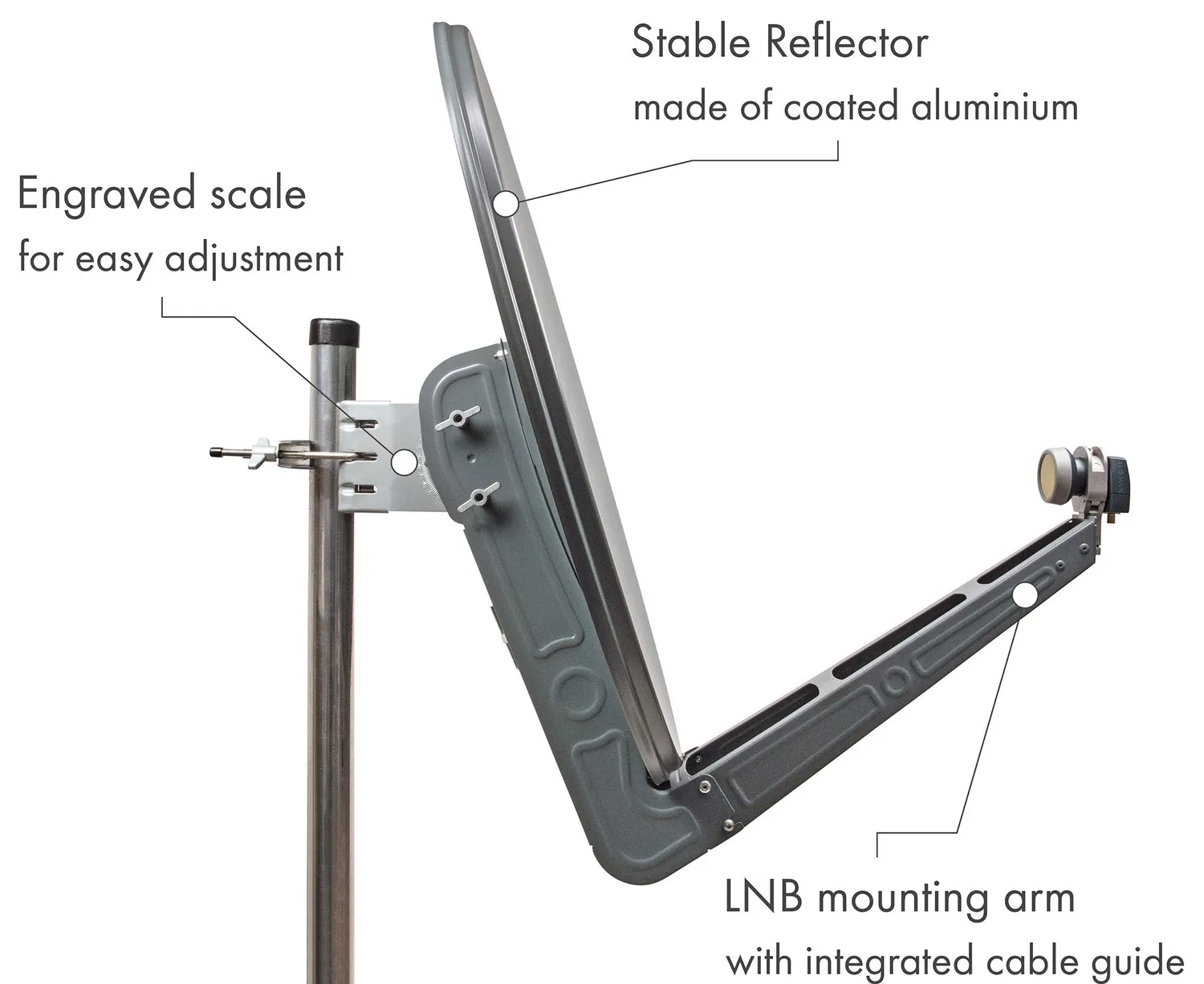 Schwaiger parabola satellitare offset alluminio 75 cm antracite