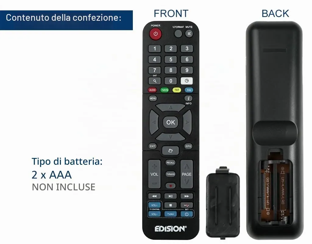 Edision EDI-RCU 4 Learn Telecomando Universale 2in1 Nero