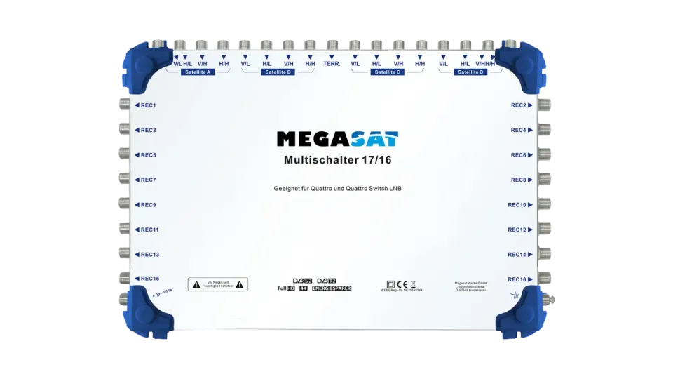 Megasat Multischalter 17/16 multiswitch satellitare 16 utenti