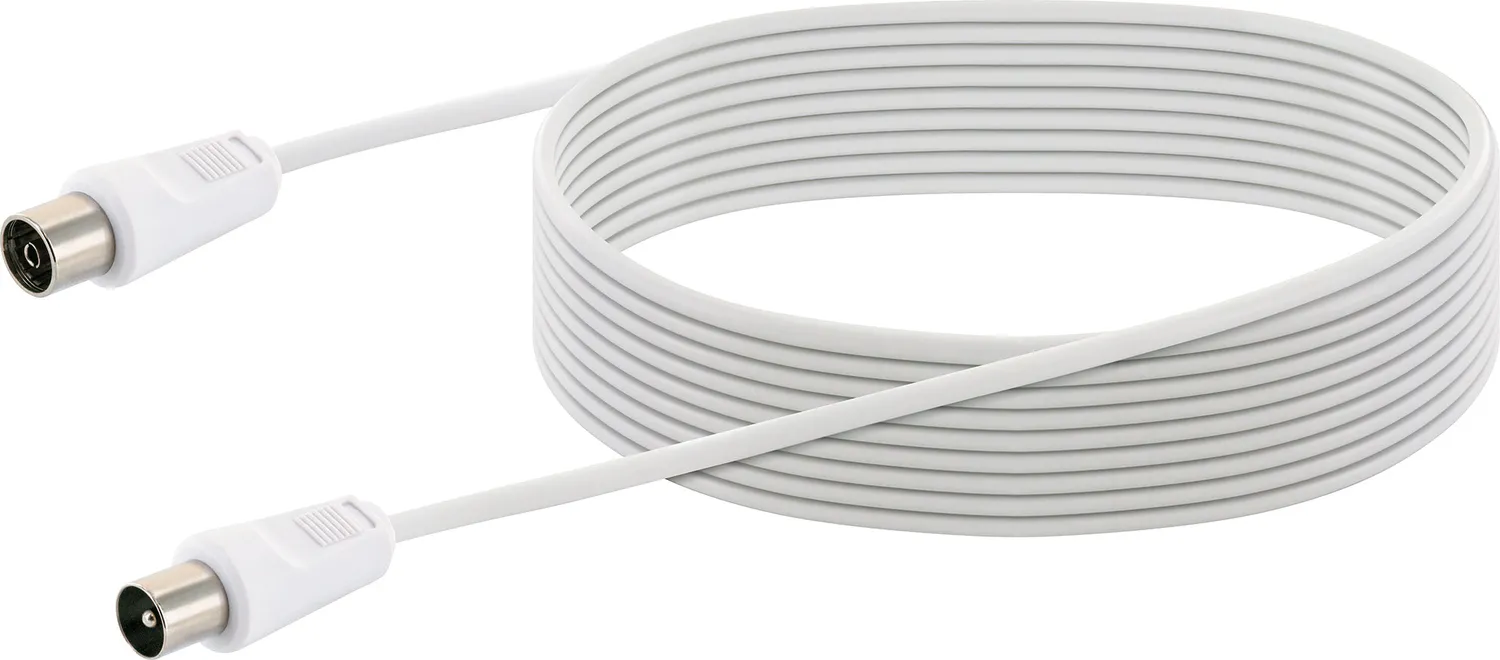 SCHWAIGER Cavo antenna TV 7,5 m bianco schermato