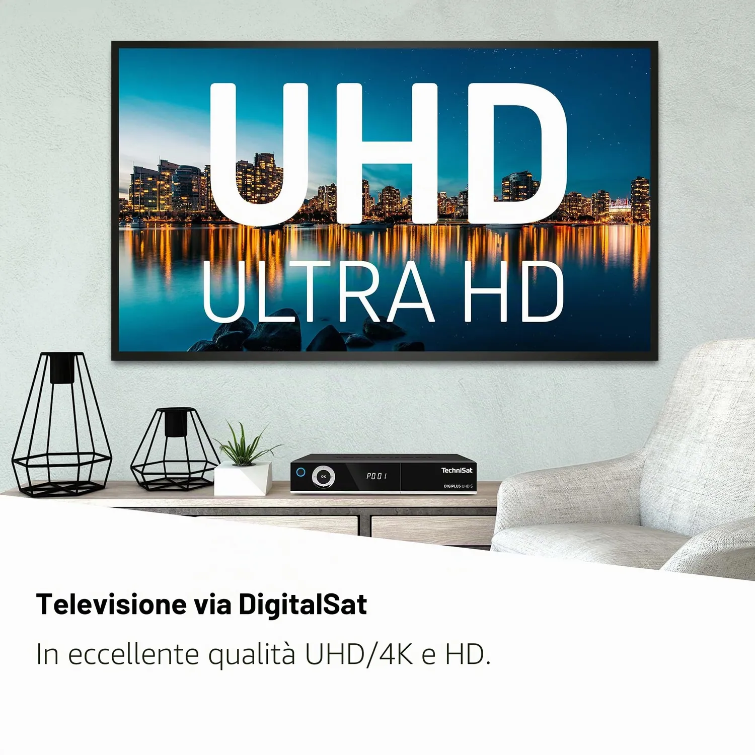 TechniSat DigiPlus UHD S Ricevitore Sat 4K Doppio Tuner Nero