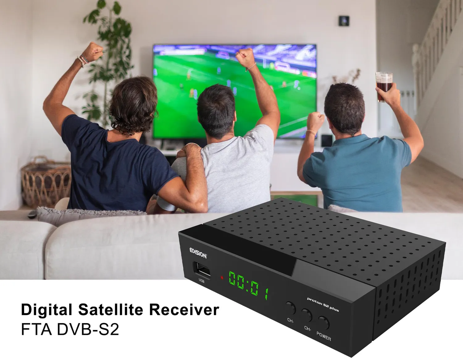 Edision Proton S2 Plus Decoder Satellitare Full HD Unicable