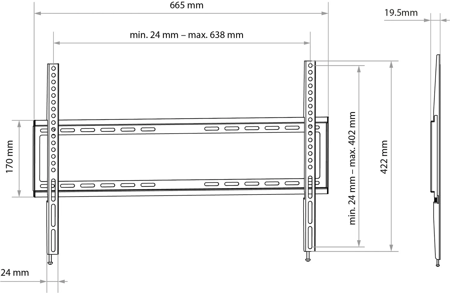 Schwaiger Staffa TV a Muro 37-80" VESA 600x400 45 kg