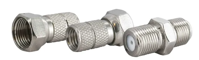 Schwaiger set connettori F 6,5 mm 3 pezzi prolunga SAT