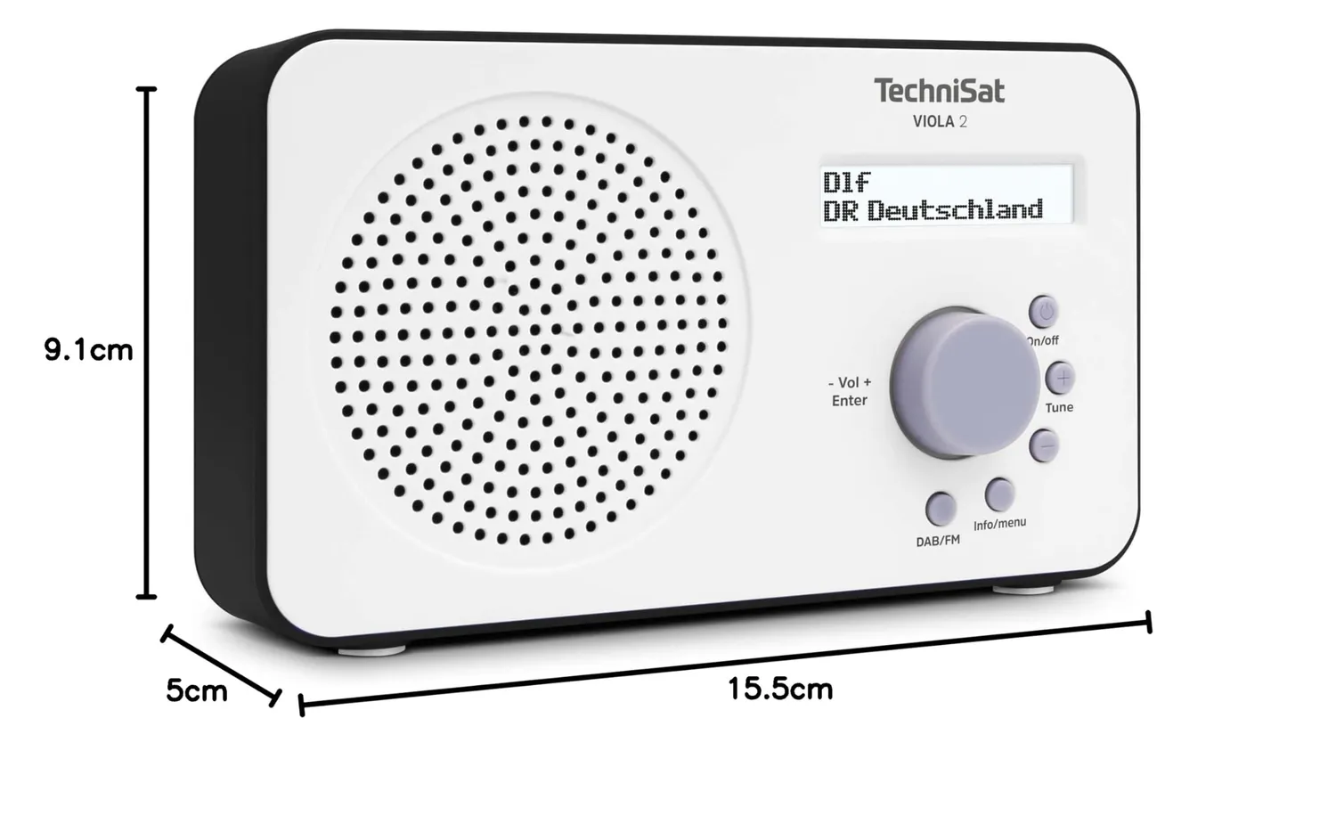 TechniSat Viola 2 Radio DAB+ Portatile Bianco Nero