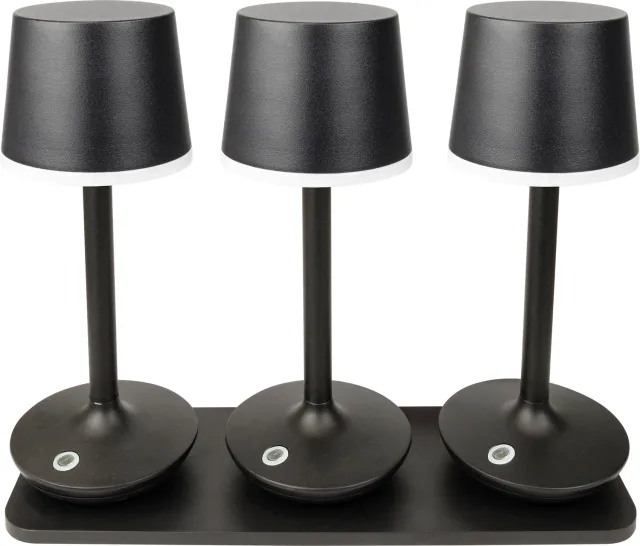 Schwaiger Lampade da tavolo set 3 pezzi con base ricarica