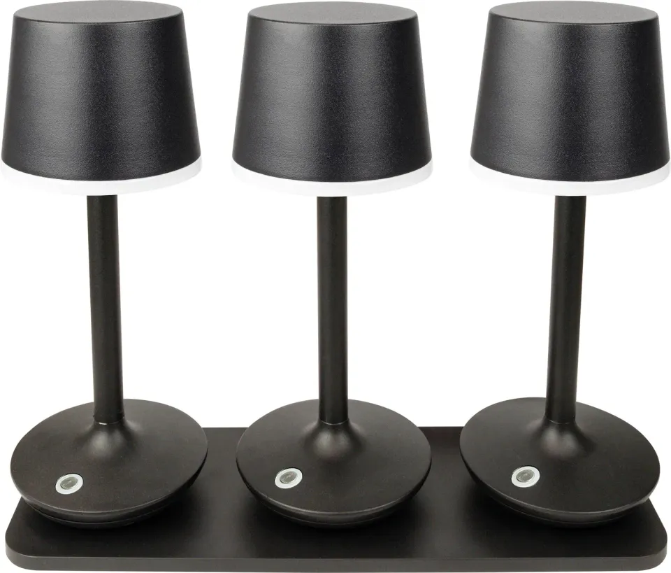 Schwaiger Lampade da tavolo set 3 pezzi con base ricarica