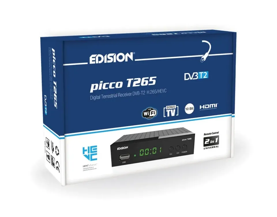Edision Picco T265 decoder terrestre Full HD H265