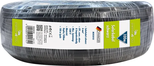 Schwaiger Cavo Solare 6mm² Rotolo 100 m Nero