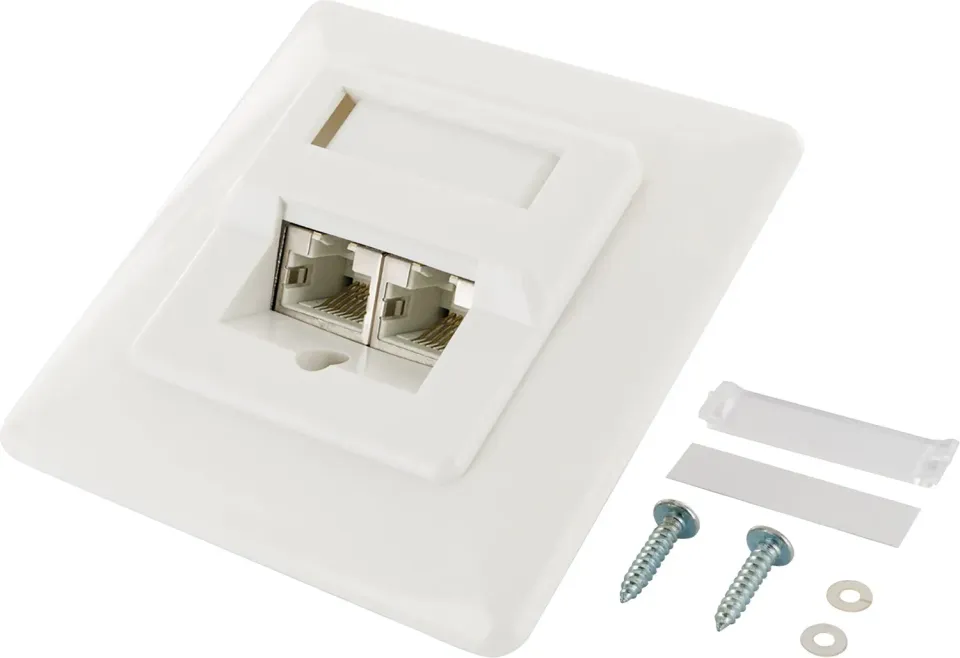 Schwaiger scatola rete CAT6 2x RJ45 da superficie bianca