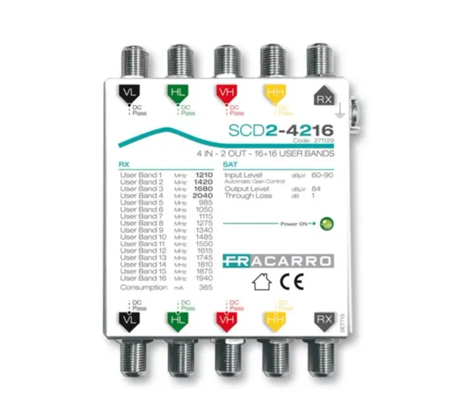Fracarro SCD2-4216 multiswitch dCSS 16 frequenze