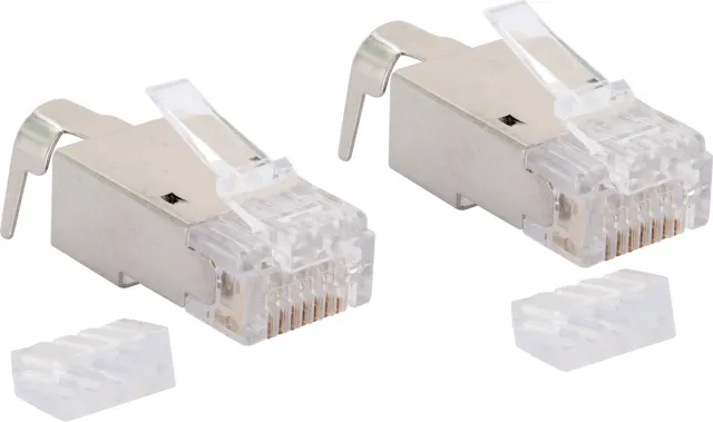 Schwaiger Connettori RJ45 Cat 6A Cat 7 schermati 2 pezzi