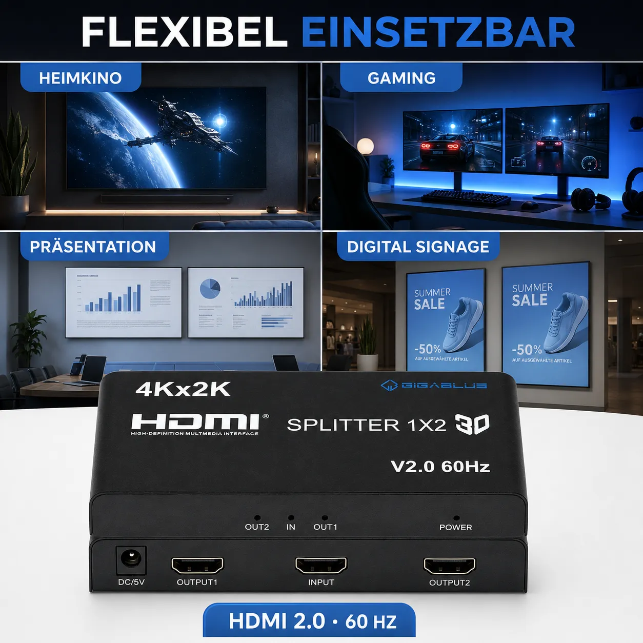 GigaBlue Ultra 4K splitter HDMI 1x2 60Hz HDR