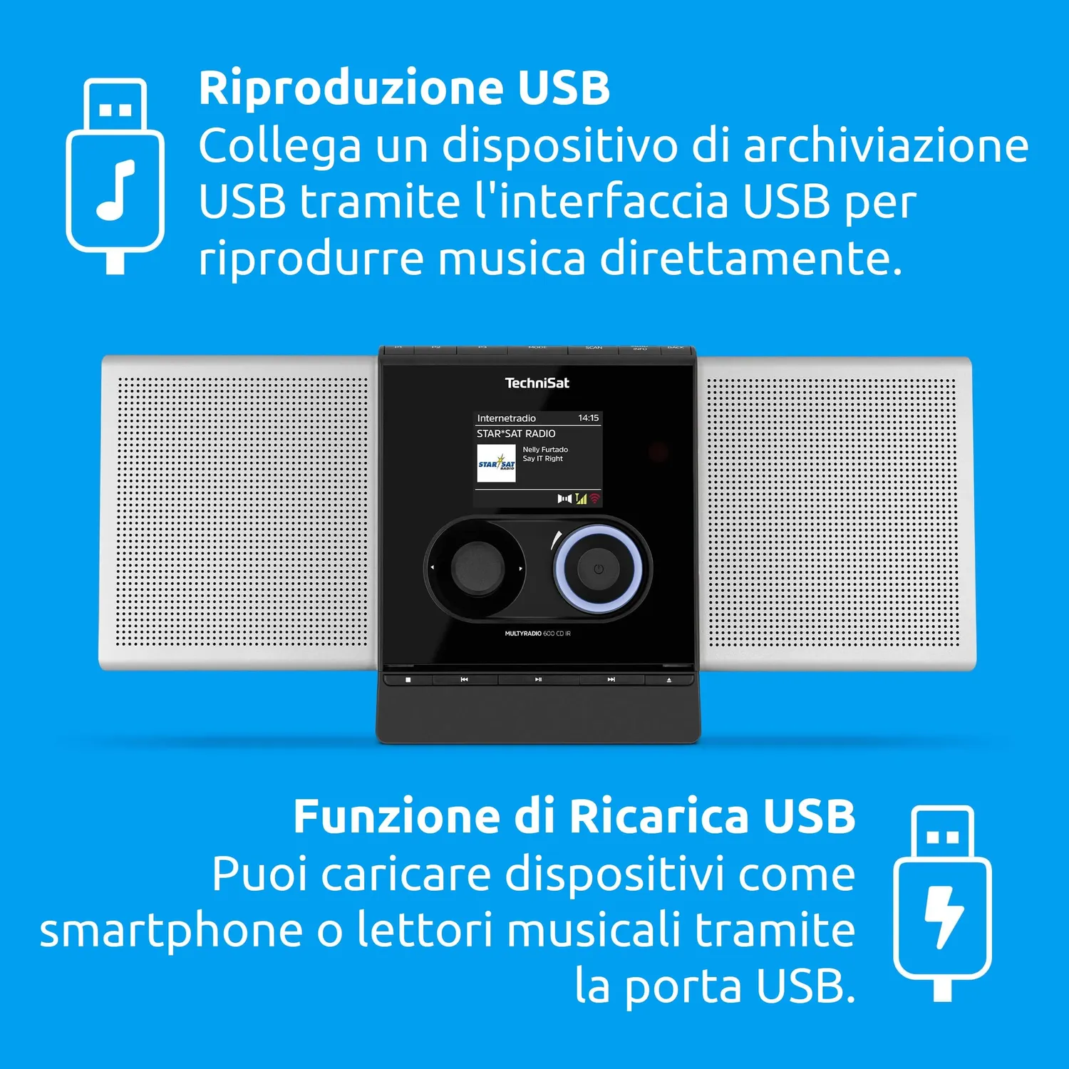 TechniSat MultyRadio 600 CD IR radio internet DAB+ argento