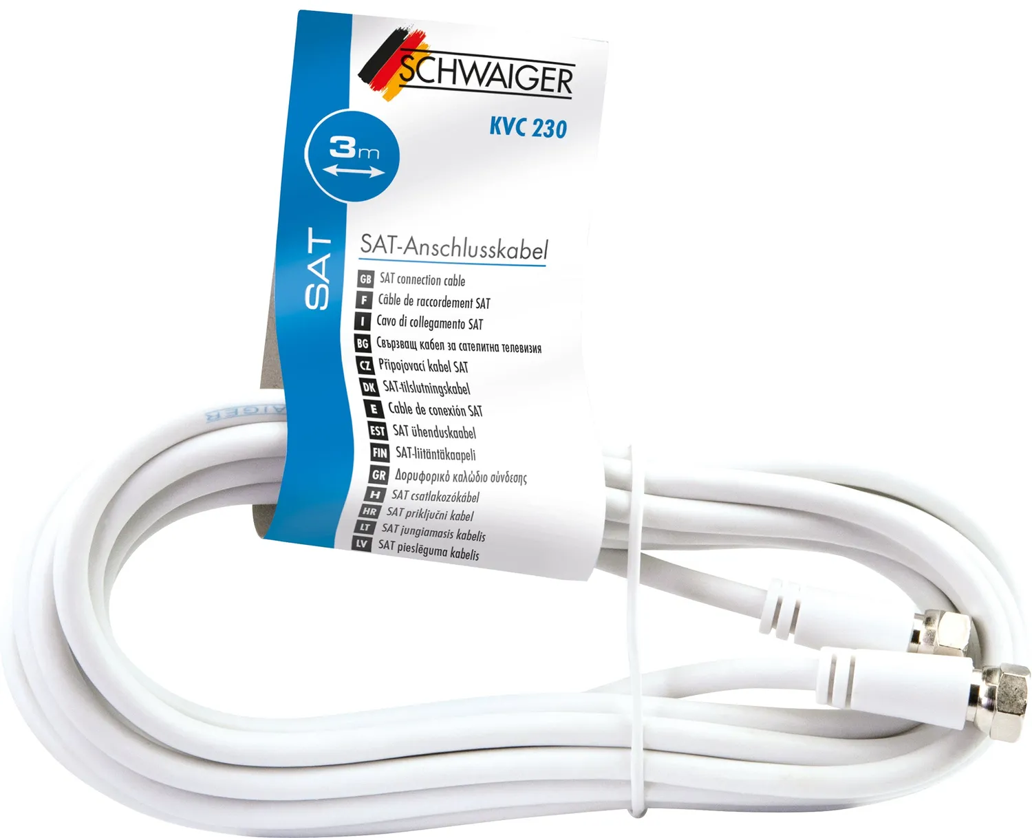 Schwaiger Cavo SAT 75 dB F-F 1,5 m Bianco