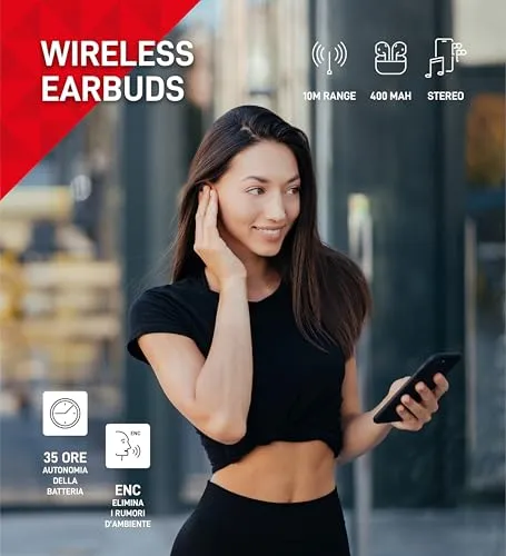 Telesystem TS626 auricolari bluetooth 5.4 ENC neri
