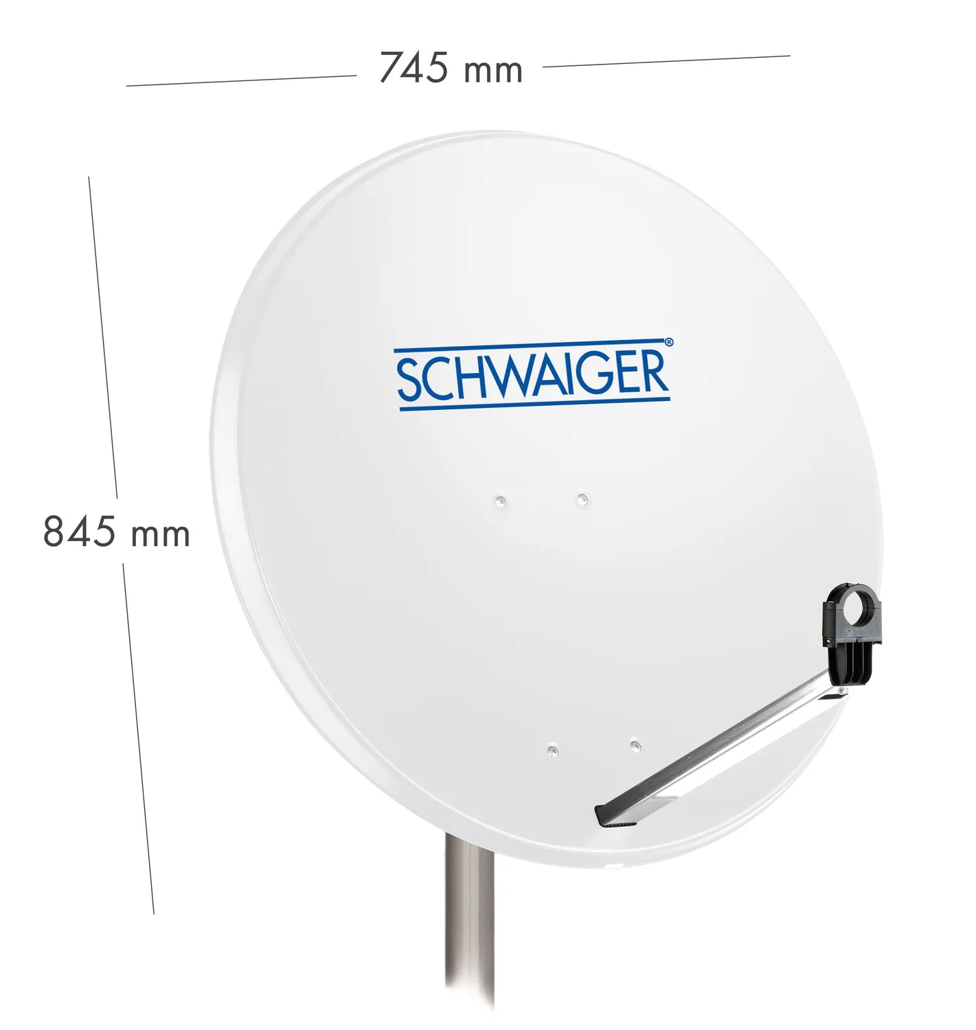 Schwaiger Antenna parabolica offset acciaio 75 cm grigio chiaro