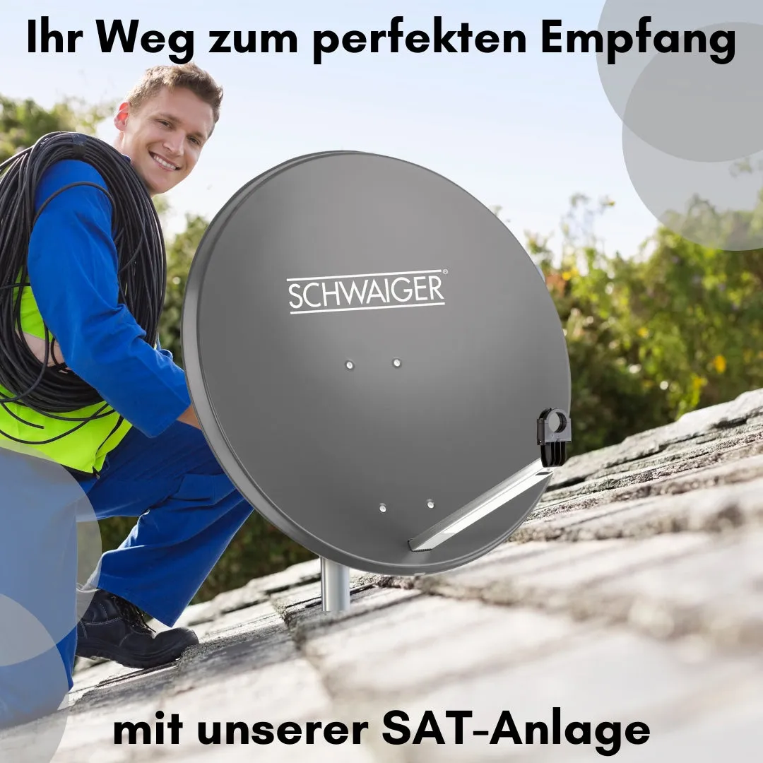 Schwaiger Antenna Offset Alluminio 88 cm Set Quad Antracite