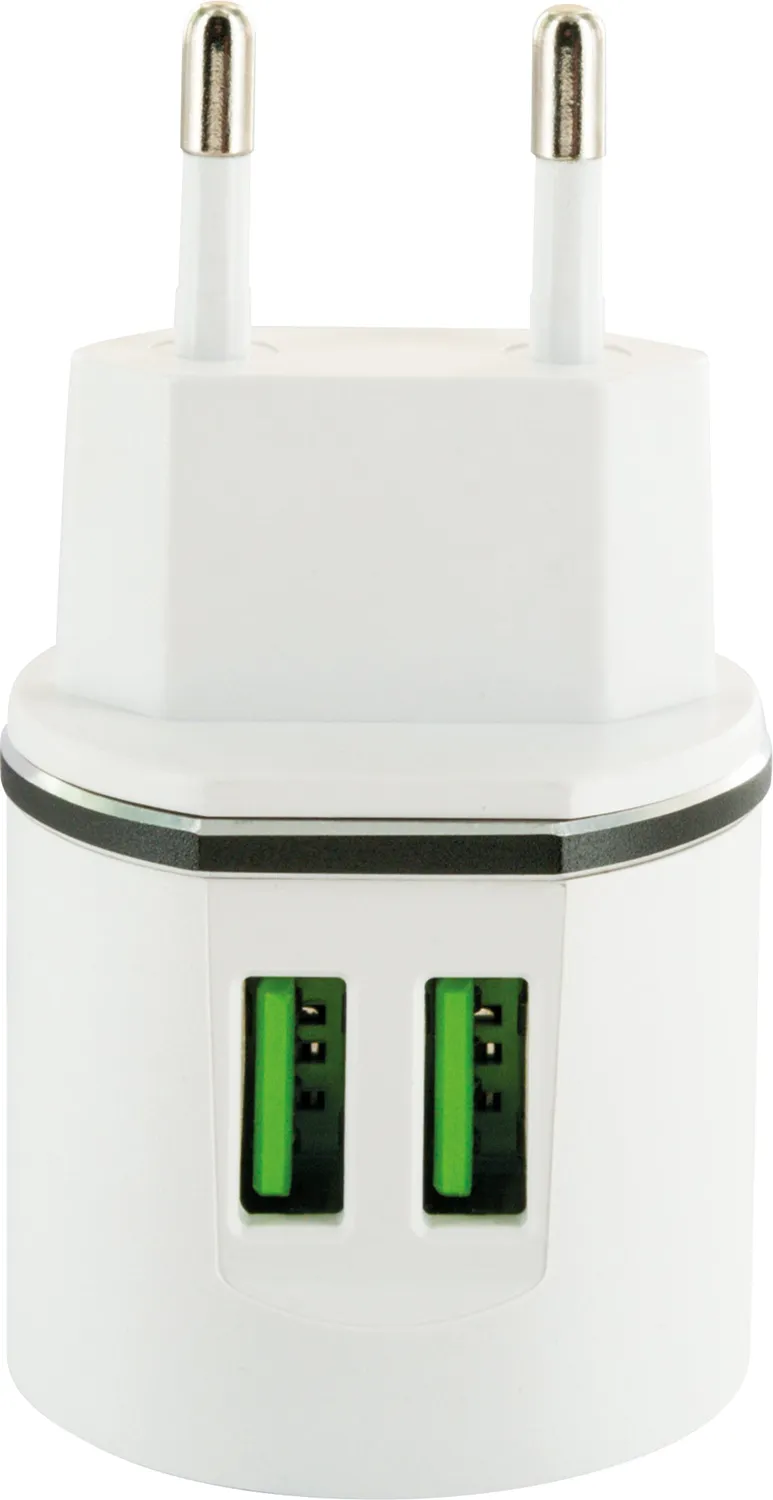 Schwaiger Caricabatterie 230V 2 USB-A 12W bianco