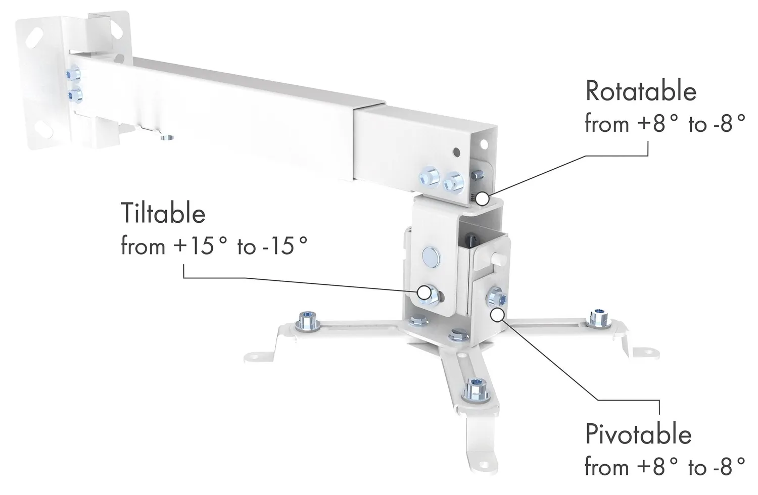 Schwaiger supporto proiettore parete soffitto 20 kg bianco