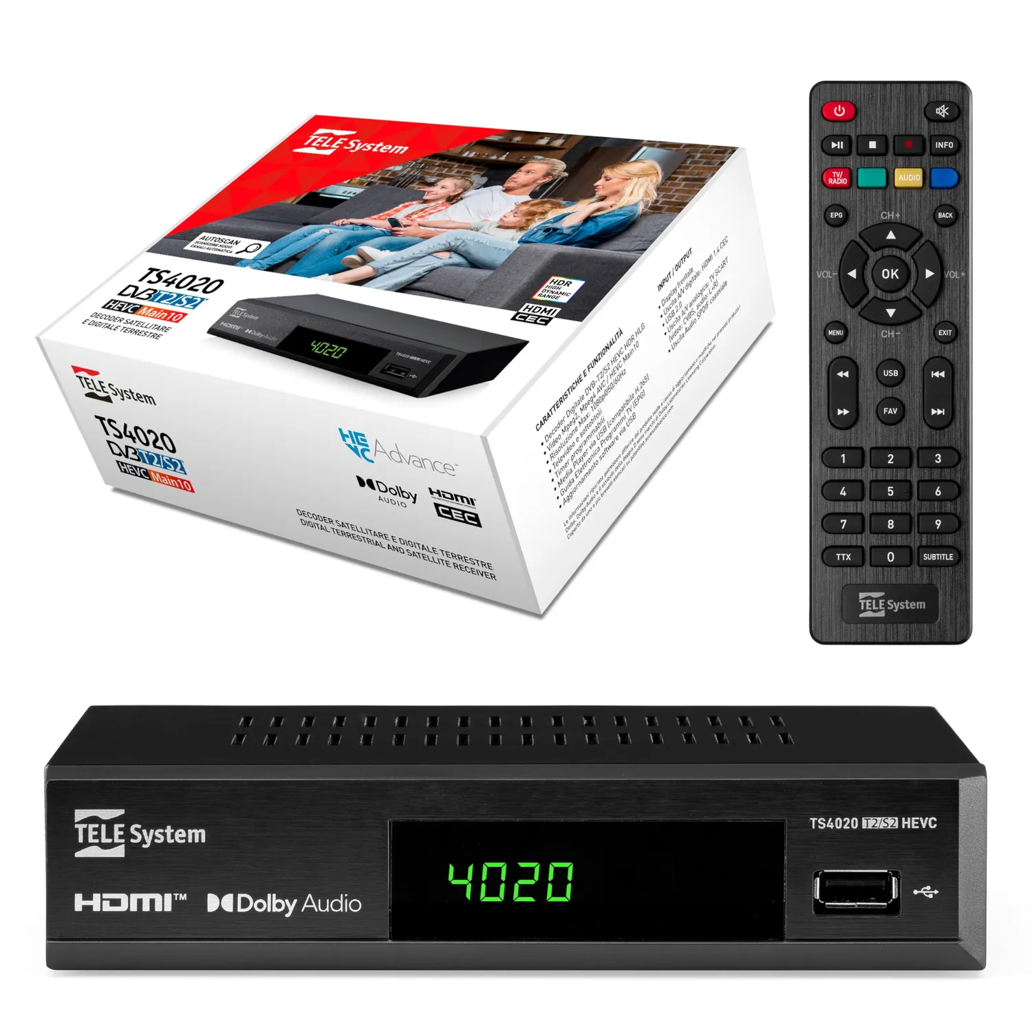 TELE System TS4020 Decoder Combo Terrestre + Satellitare