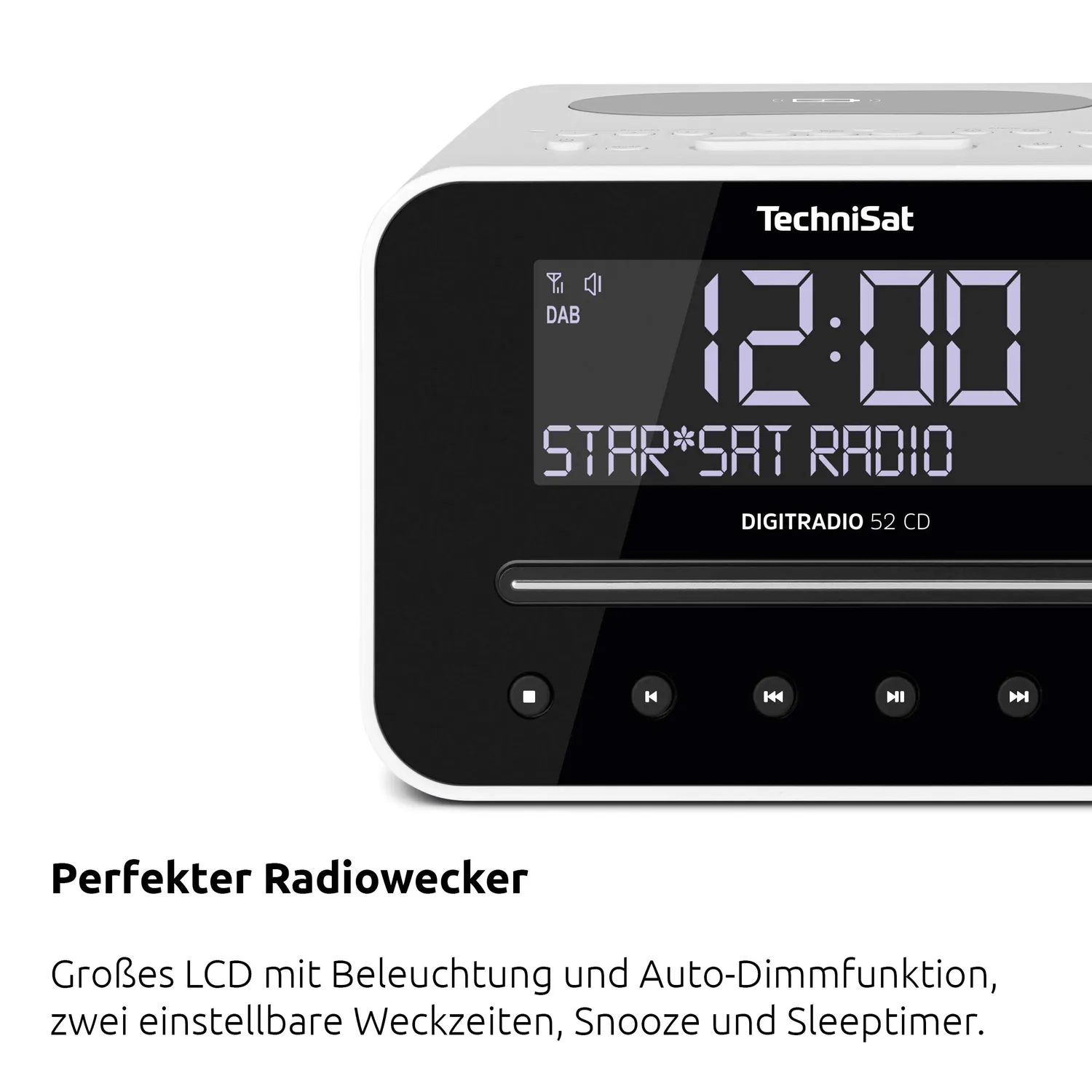 TechniSat DigitRadio 52 CD Radiosveglia DAB+ Bluetooth Bianca