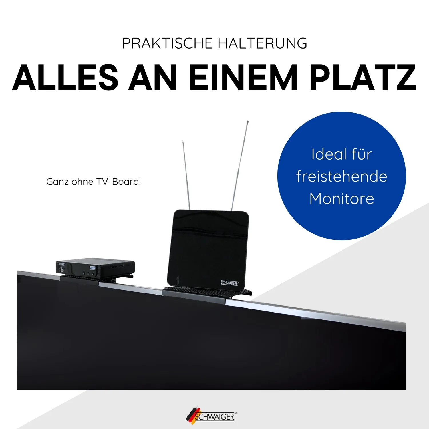SCHWAIGER Mensola TV Topper 2x6" 6,5 kg nera