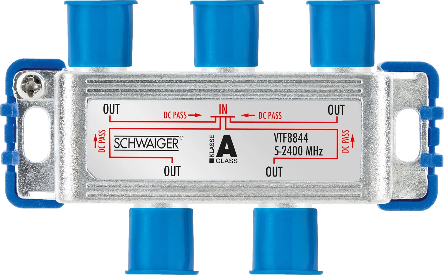 Schwaiger Partitore 4 vie F 9 dB per SAT antenna