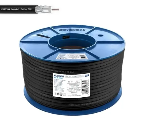 Edision OCX-100 Cavo Coassiale 100m Nero da Esterno