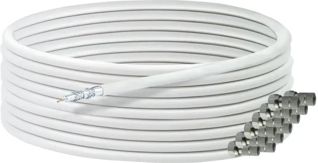 Schwaiger cavo coassiale SAT 135 dB 25 m bianco con connettori F