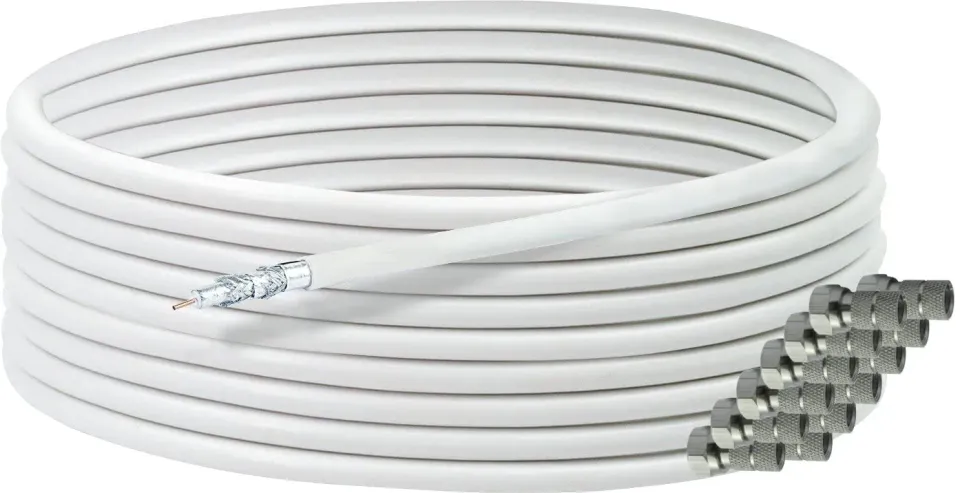 Schwaiger cavo coassiale SAT 135 dB 25 m bianco con connettori F