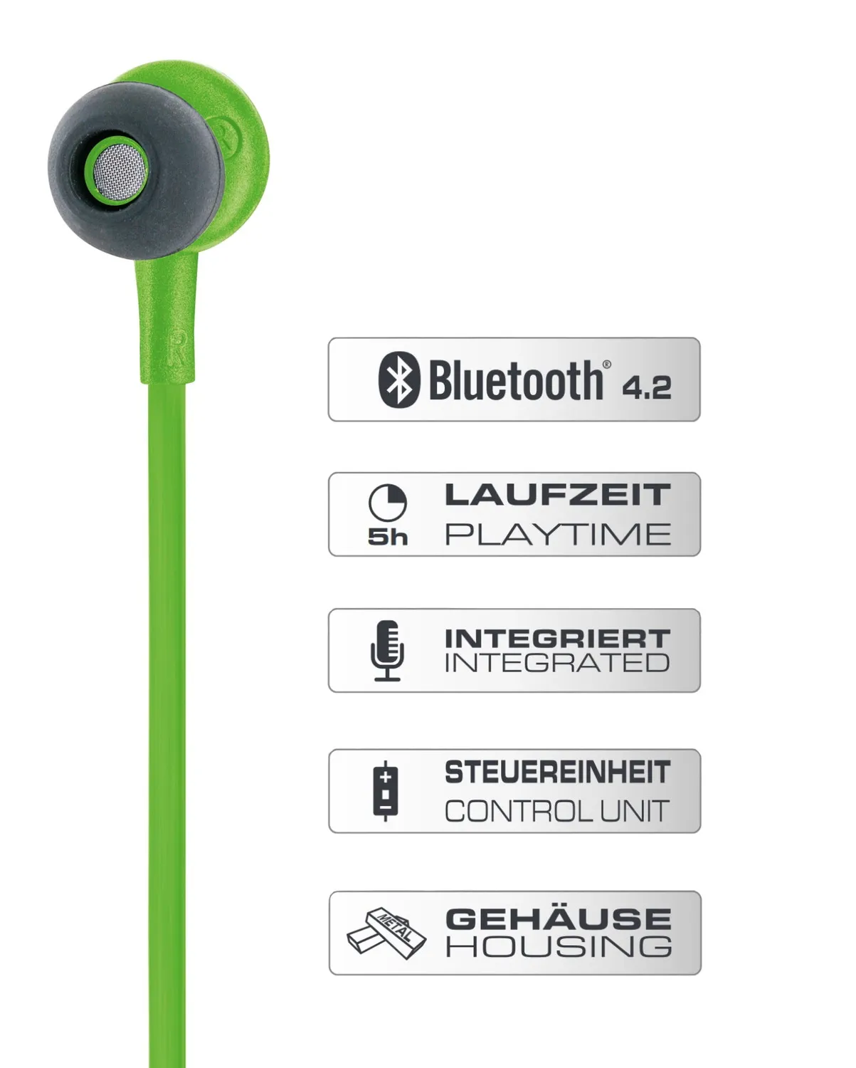 Schwaiger cuffie in-ear Bluetooth con magnete verdi