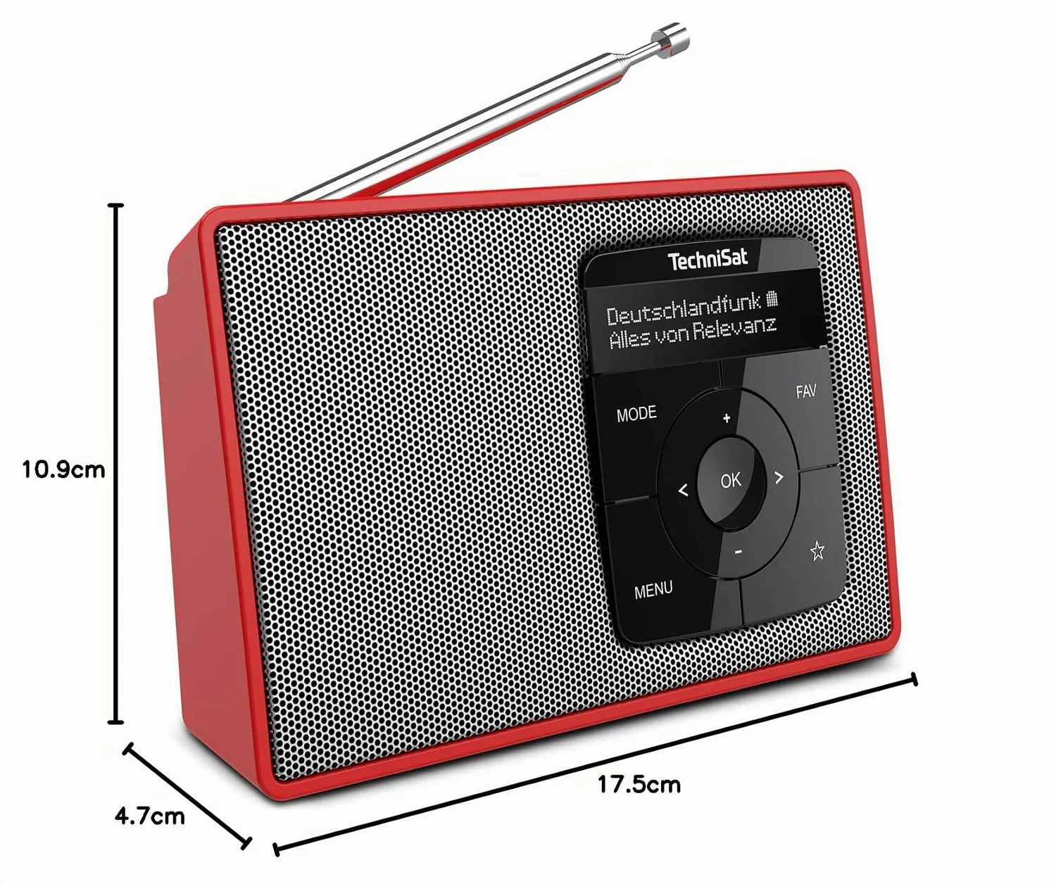 TechniSat DIGITRADIO 2 Radio Portatile DAB+ Rosso/Argento Bluetooth