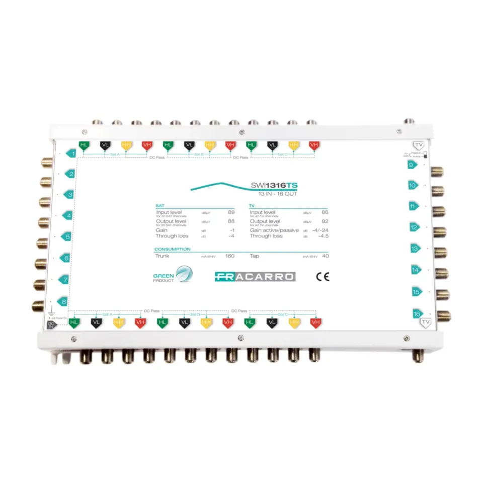 Fracarro SWI1316TS multiswitch cascata 13 ingressi 16 uscite