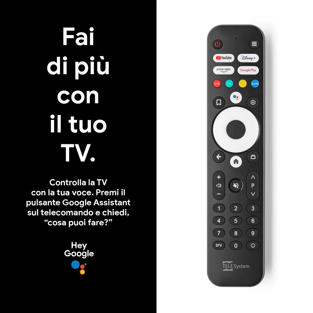 TELE System ON T2 HD decoder terrestre Android TV HDR10
