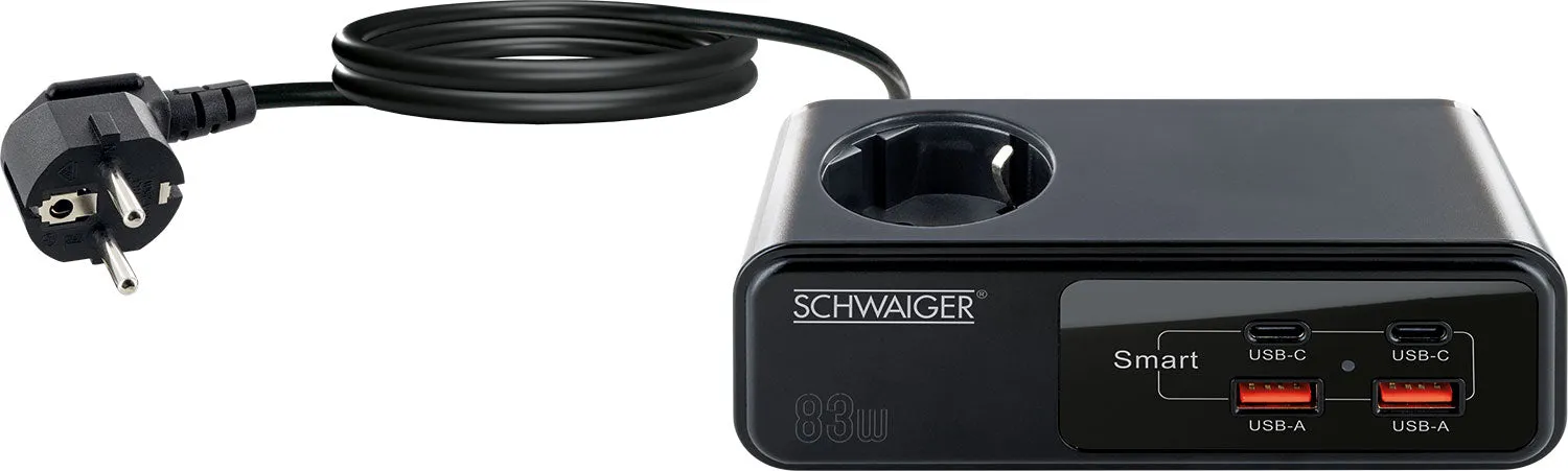 SCHWAIGER LADV4115 Multipresa 83W USB-C 1,5 m