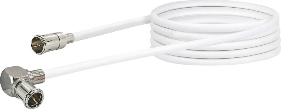 Schwaiger cavo modem antenna TV 5 m spina 90° bianco