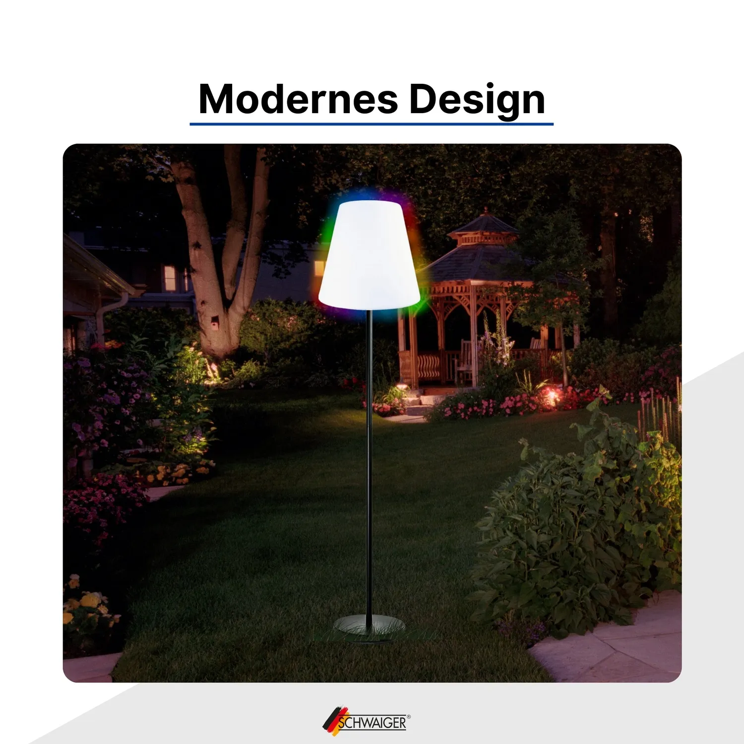 Schwaiger RGB LED lampada solare Bluetooth con telecomando