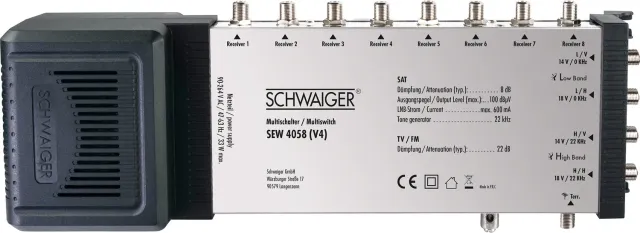 Schwaiger multiswitch 5x8 satellitare 8 utenti interno