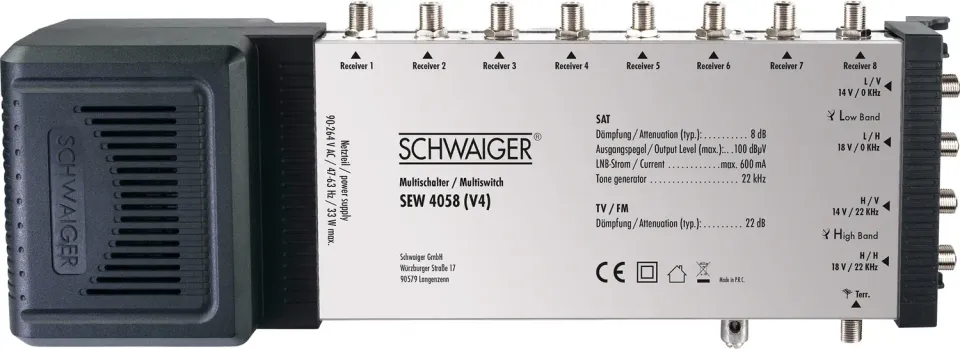 Schwaiger multiswitch 5x8 satellitare 8 utenti interno