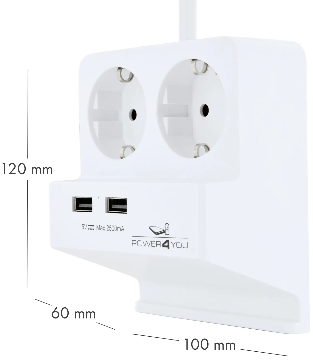 Schwaiger Presa da Tavolo 2 Schuko + 2 USB-A 1,5 m