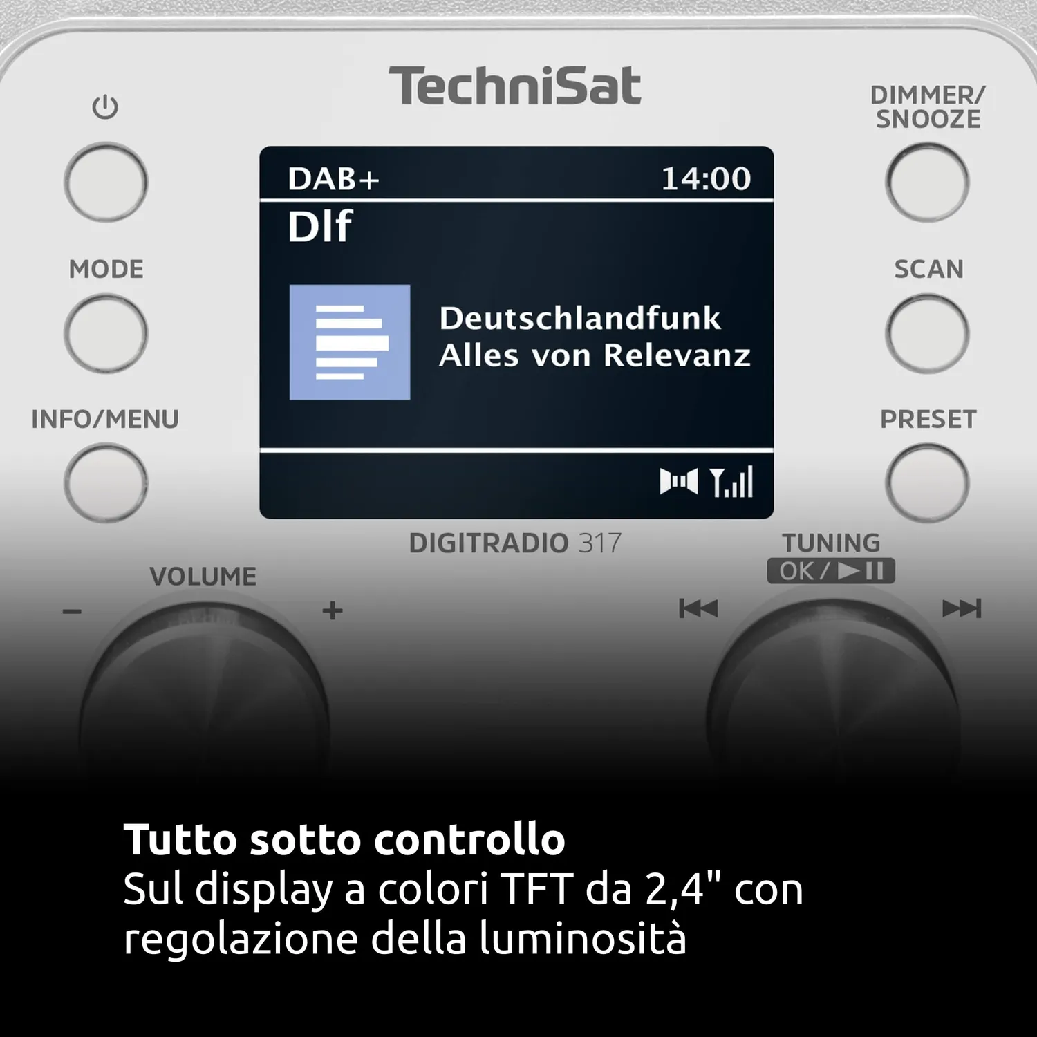 TechniSat DIGITRADIO 317 radio DAB+ bianca verticale 3W