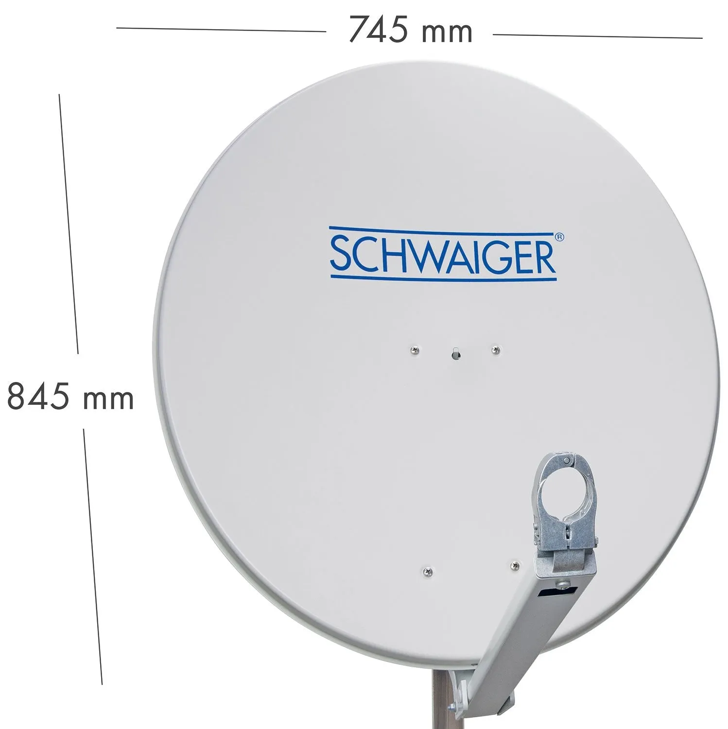 Schwaiger parabola satellitare 80 cm alluminio grigia