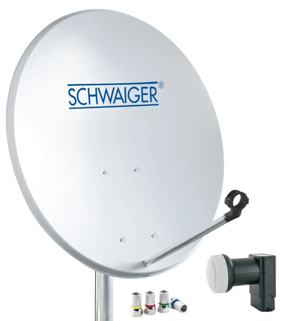 SCHWAIGER parabola acciaio 55 cm kit twin 2 utenti