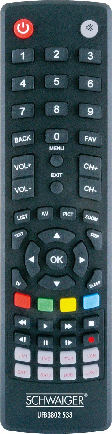 SCHWAIGER Telecomando Universale 8 in 1 Infrarossi Nero