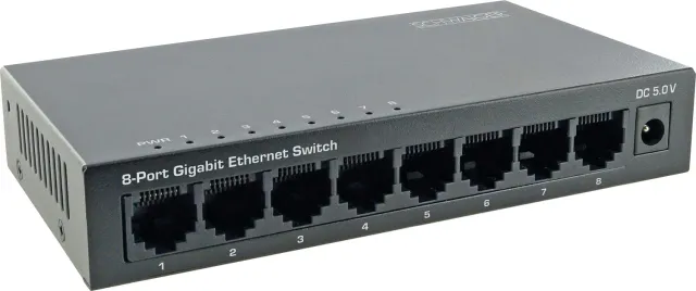 Schwaiger Switch di Rete 8 Porte Gigabit 10/100/1000 Mbps