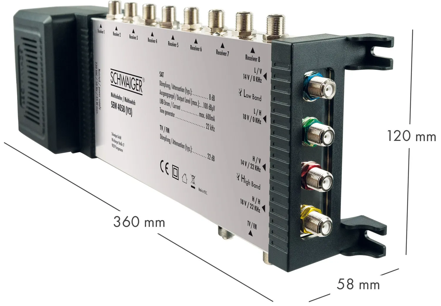 Schwaiger multiswitch 5x8 satellitare 8 utenti interno